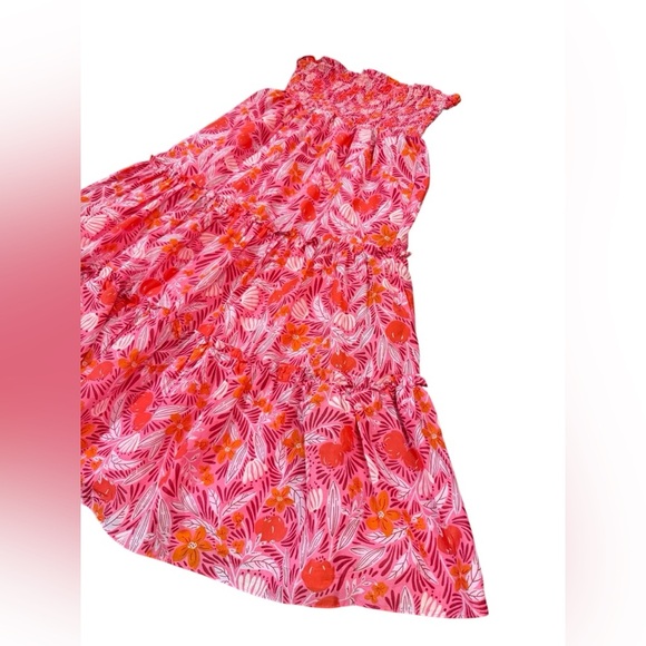 J Marie Ruby Tiered Maxi Skirt Convertible Dress Size Small Floral Cherry Print - Picture 3 of 9